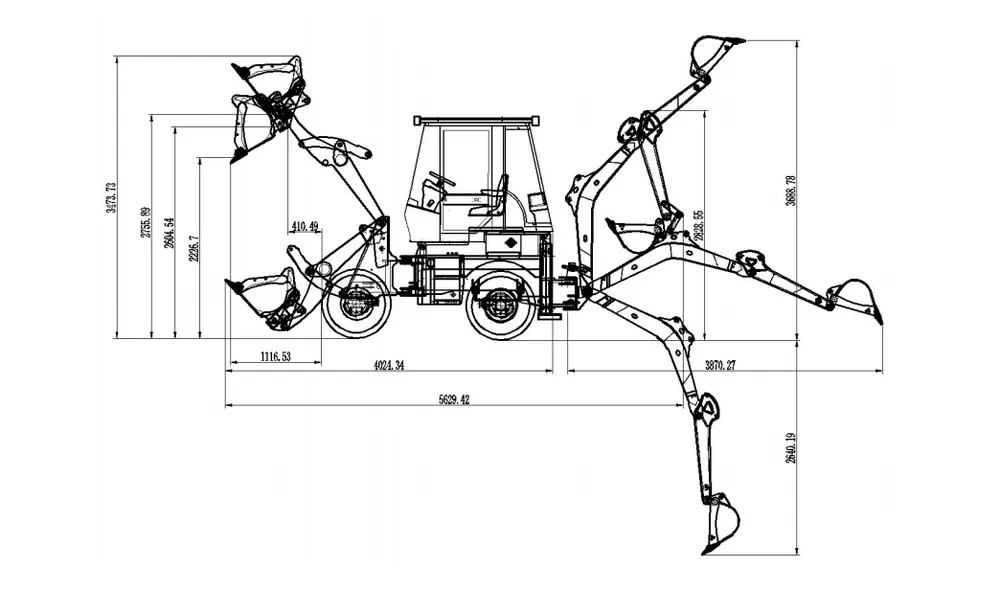 バックホー掘削機